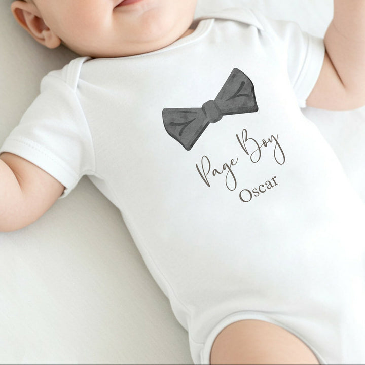 Personalised Black Bow Tie Page Boy T-Shirt or Baby Vest