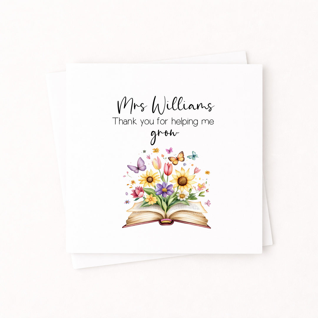 Personalised Floral Thank You For Helping Card