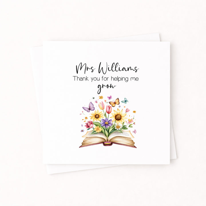 Personalised Floral Thank You For Helping Card