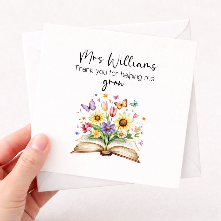 Personalised Floral Thank You For Helping Card