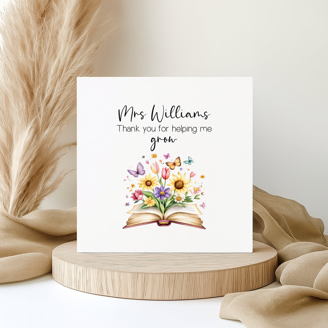 Personalised Floral Thank You For Helping Card