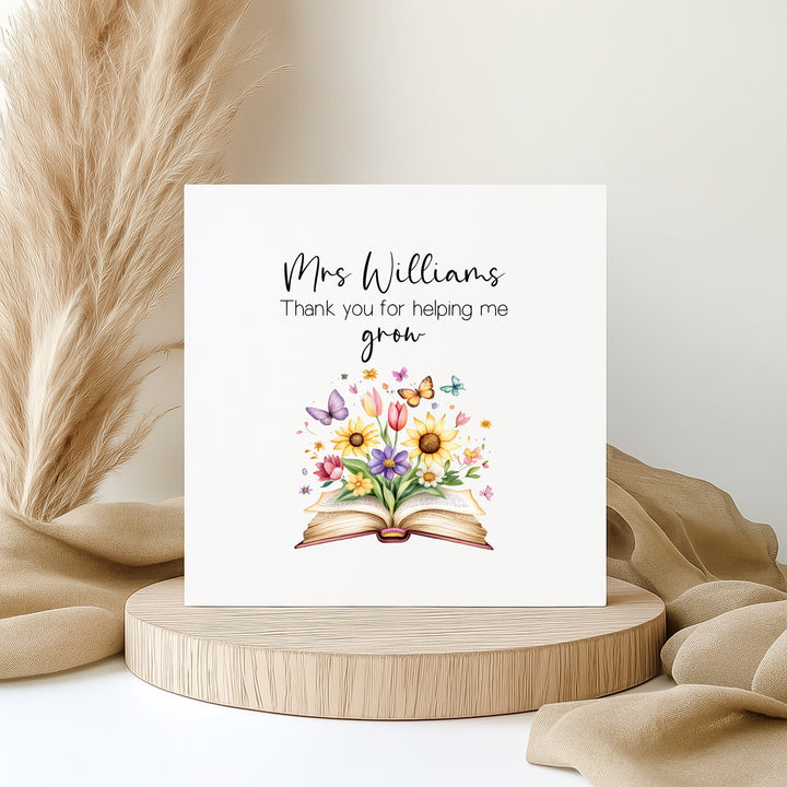 Personalised Floral Thank You For Helping Card