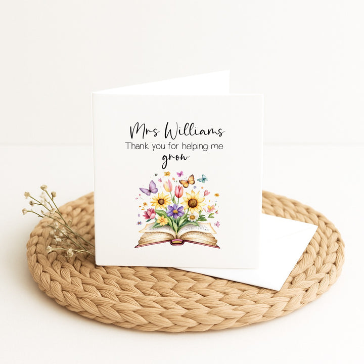 Personalised Floral Thank You For Helping Card