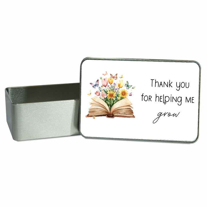 Floral Thank You Teacher Gift Tin