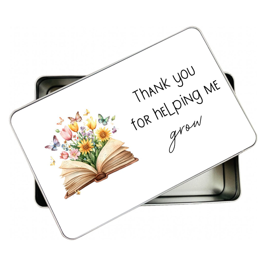 Floral Thank You Teacher Gift Tin