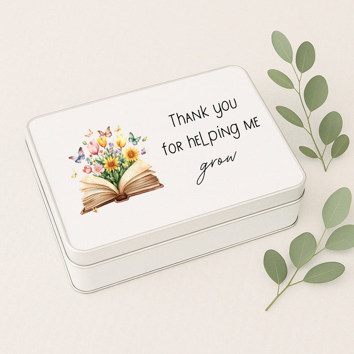 Floral Thank You Teacher Gift Tin
