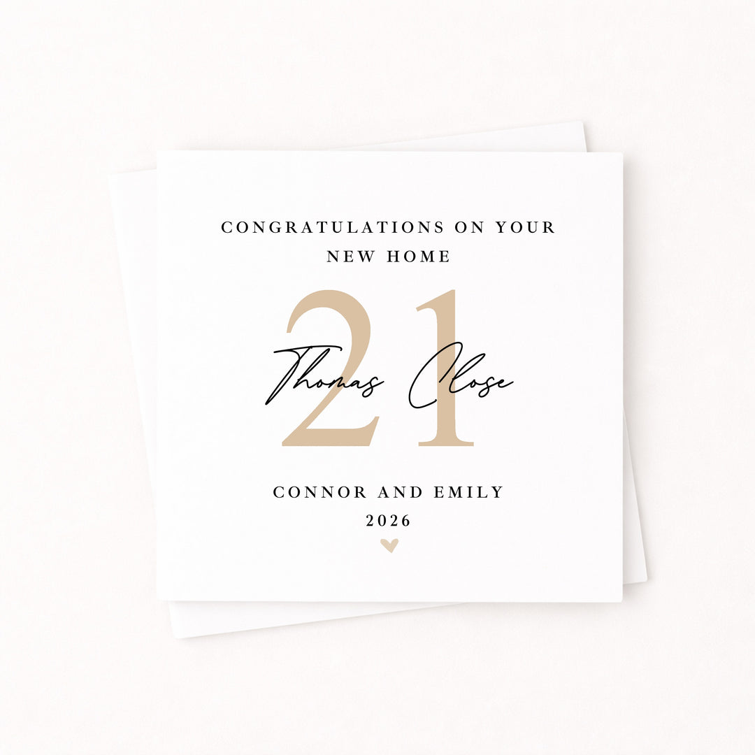 Personalised Gold Housewarming New Home Card