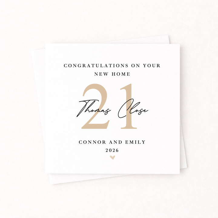 Personalised Gold Housewarming New Home Card