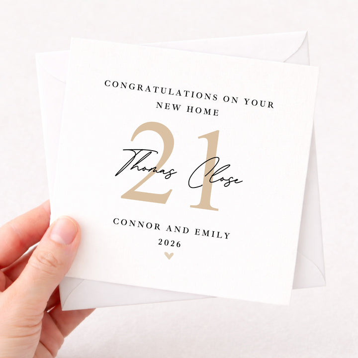 Personalised Gold Housewarming New Home Card