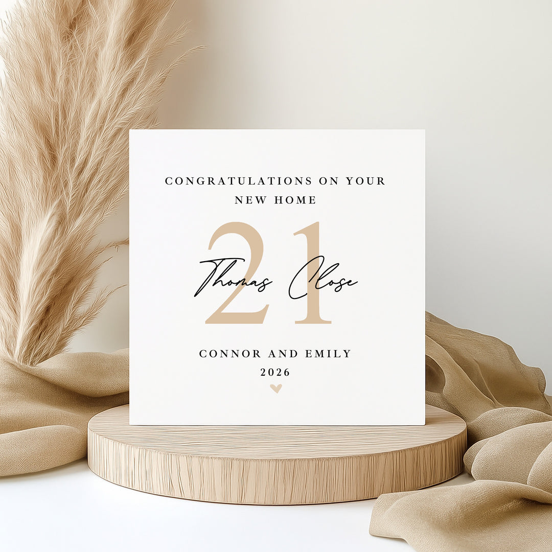 Personalised Gold Housewarming New Home Card