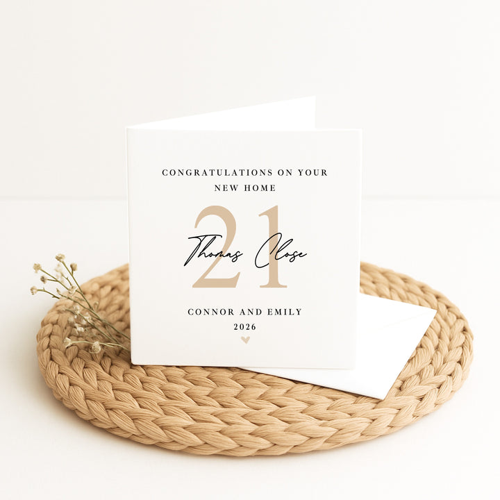 Personalised Gold Housewarming New Home Card