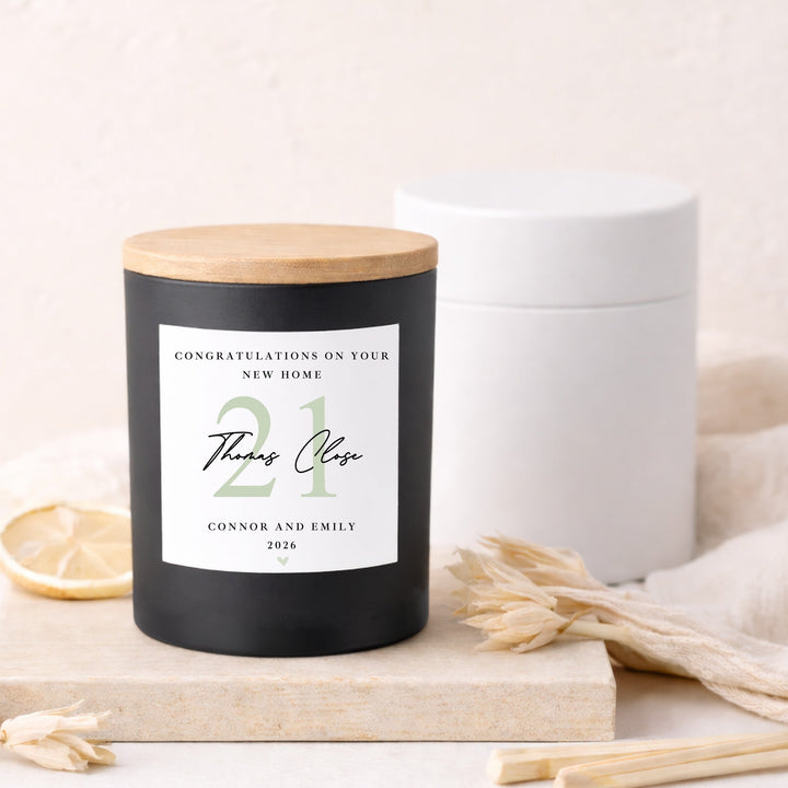 Personalised Sage Green Congratulations On Your New Home Candle