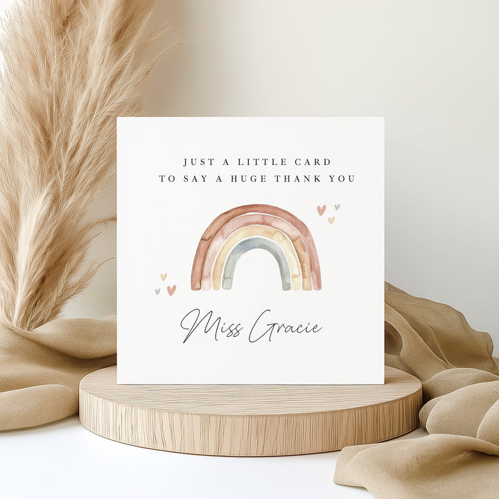 Personalised Rainbow Teacher Thank You Card