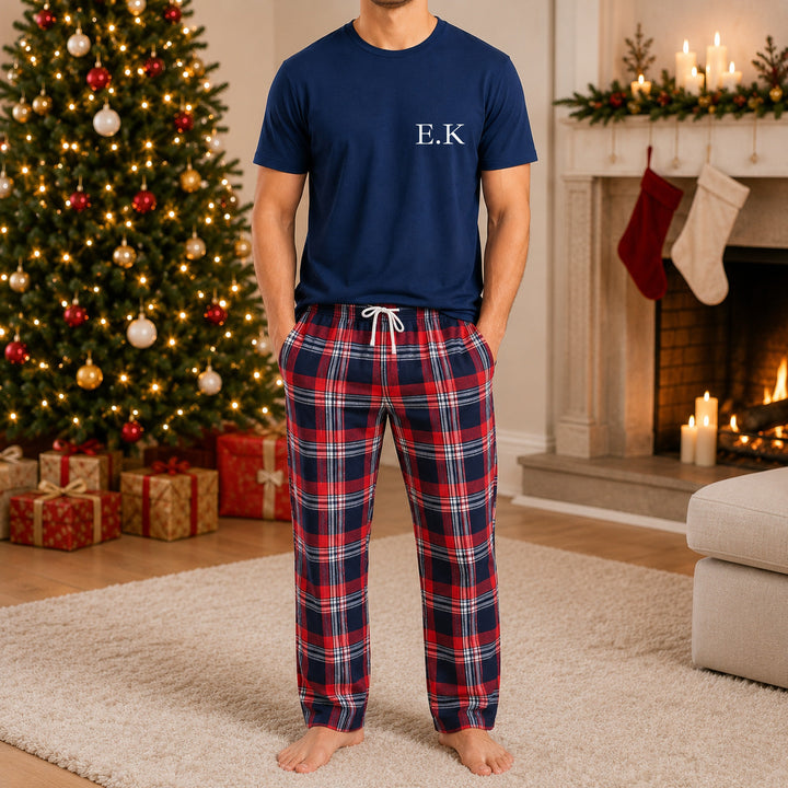 Personalised Family Initials Matching Tartan Christmas Pyjamas