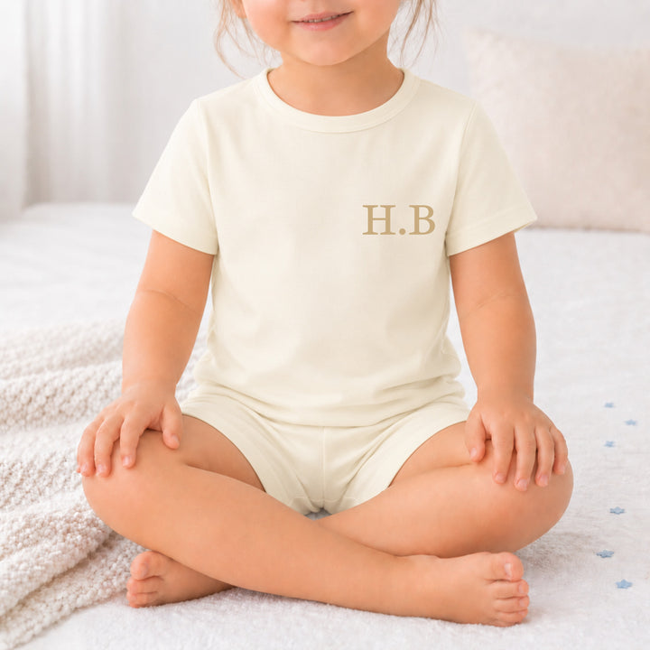 Personalised Initial Kids Cotton Short Set