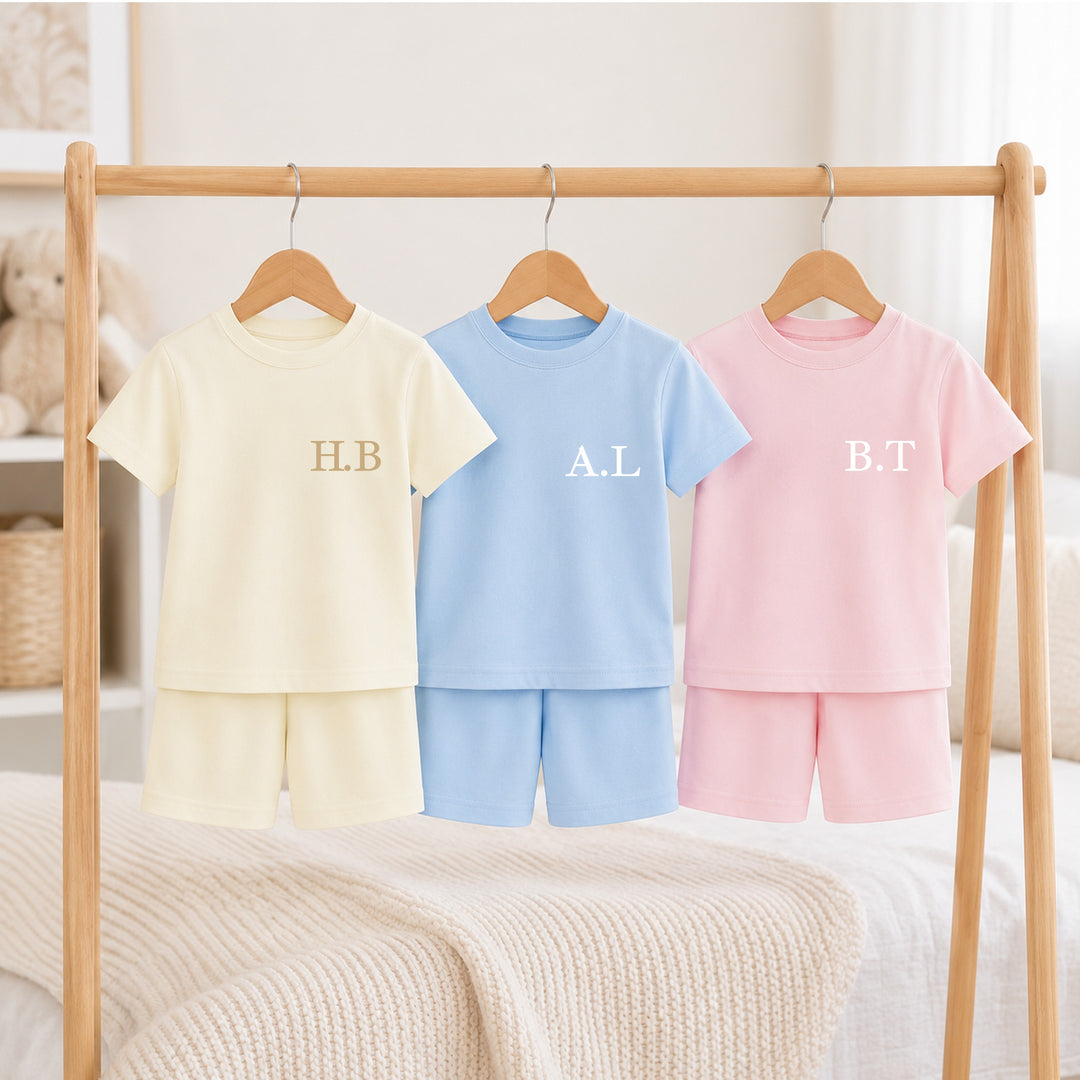 Personalised Initial Kids Cotton Short Set