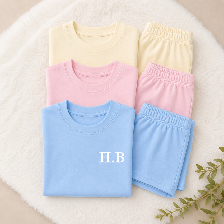 Personalised Initial Kids Cotton Short Set