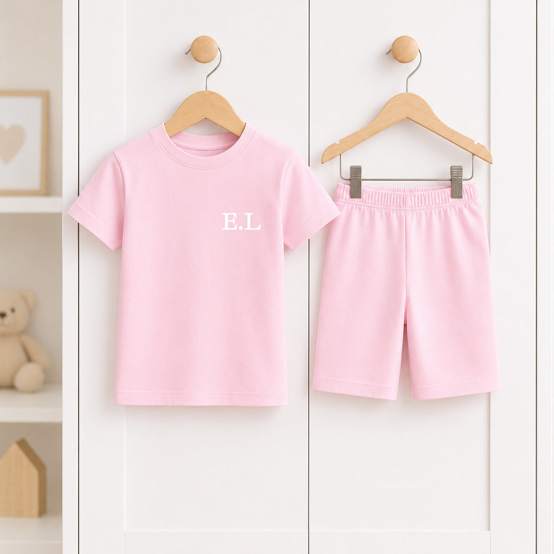 Personalised Initial Kids Cotton Short Set