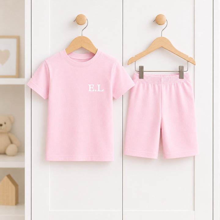 Personalised Initial Kids Cotton Short Set