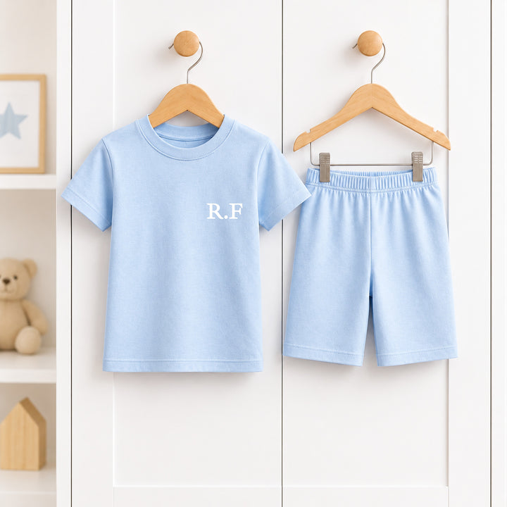 Personalised Initial Kids Cotton Short Set