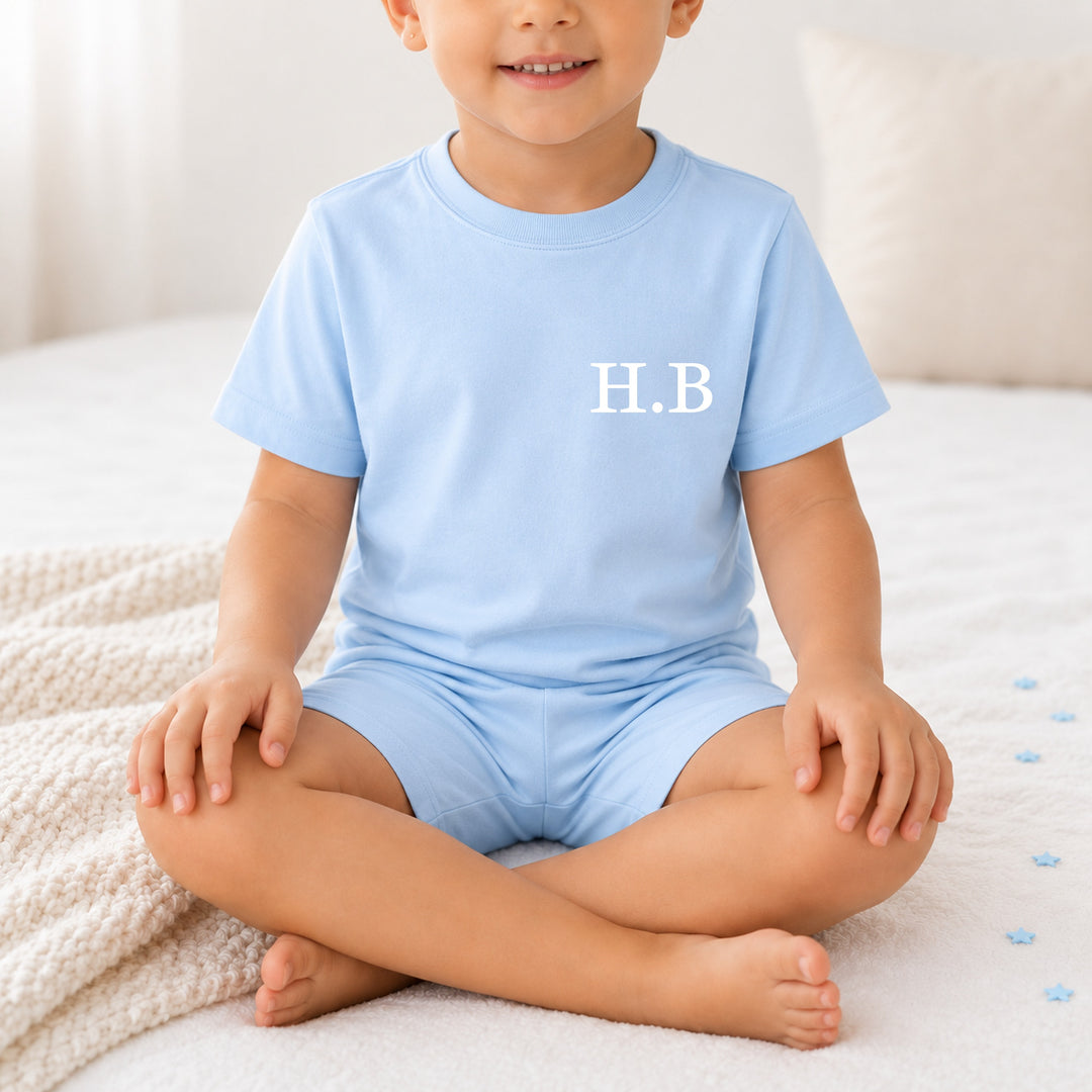 Personalised Initial Kids Cotton Short Set