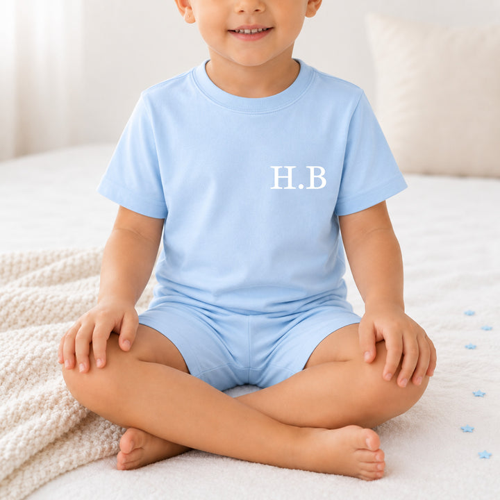 Personalised Initial Kids Cotton Short Set