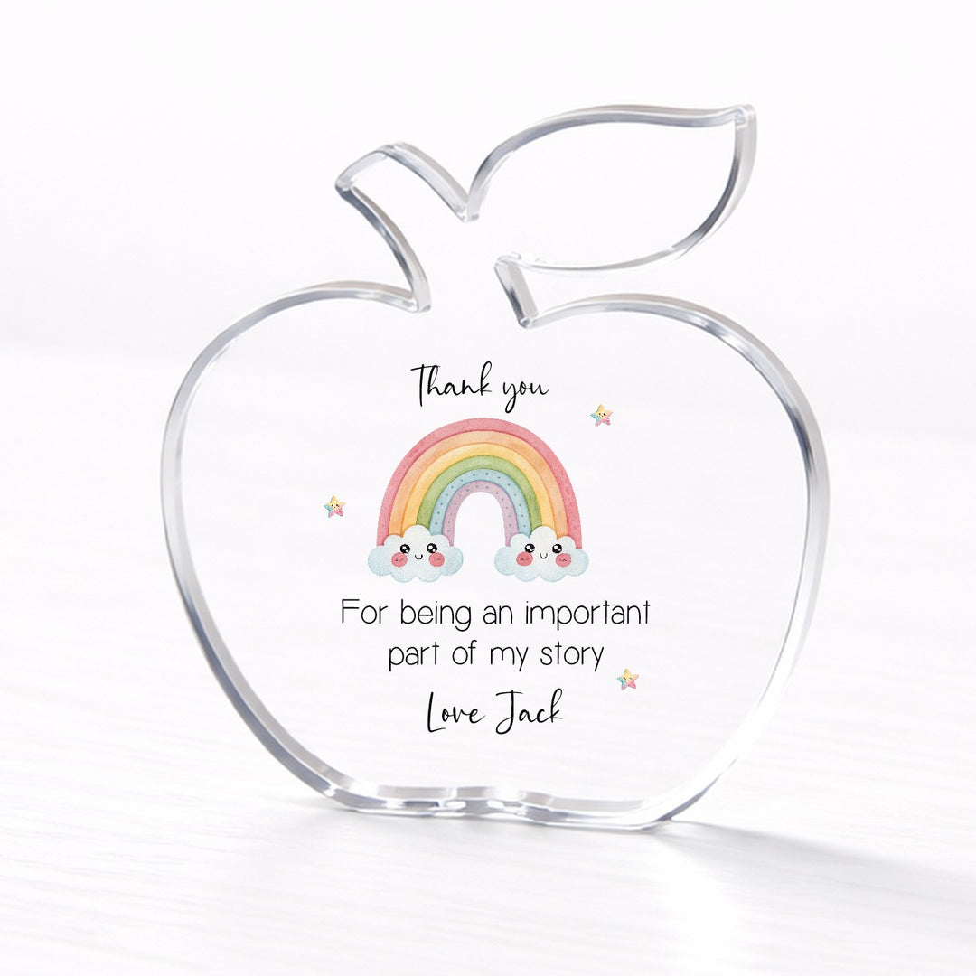 Personalised Rainbow Acrylic Thank You Teacher Gift