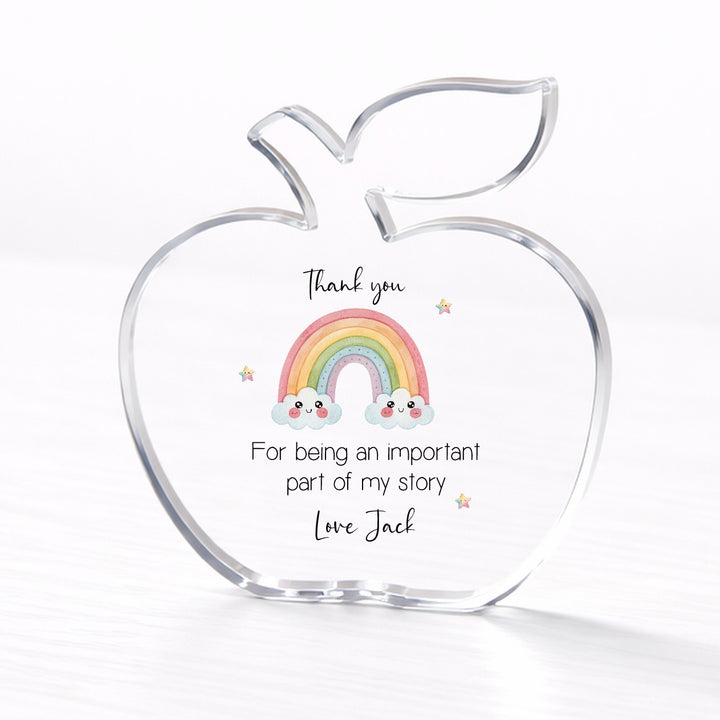 Personalised Rainbow Acrylic Thank You Teacher Gift