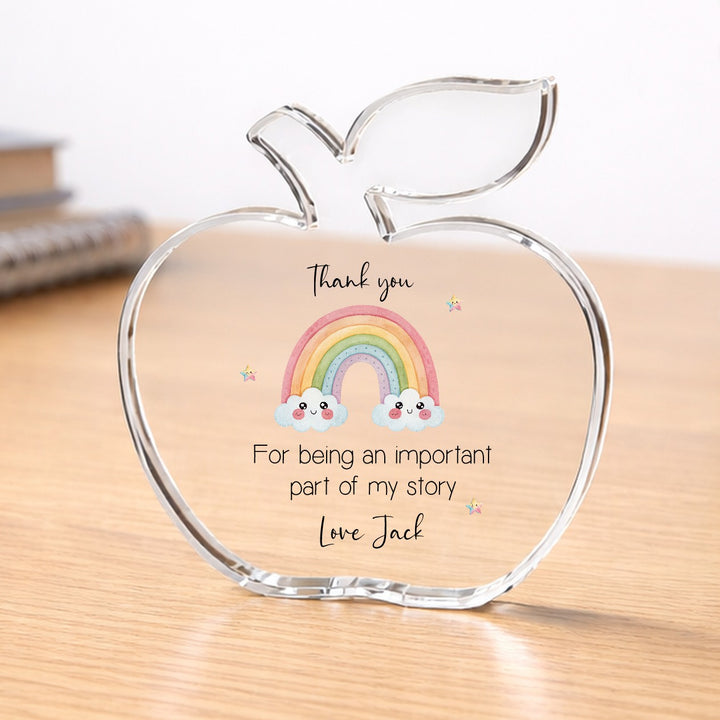 Personalised Rainbow Acrylic Thank You Teacher Gift
