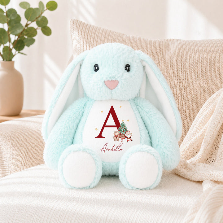 Personalised Red Santa Initial Christmas Soft Toy