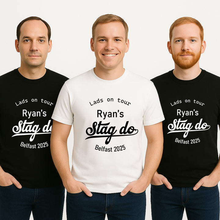 Personalised Lads on Tour Stag Do T-Shirts