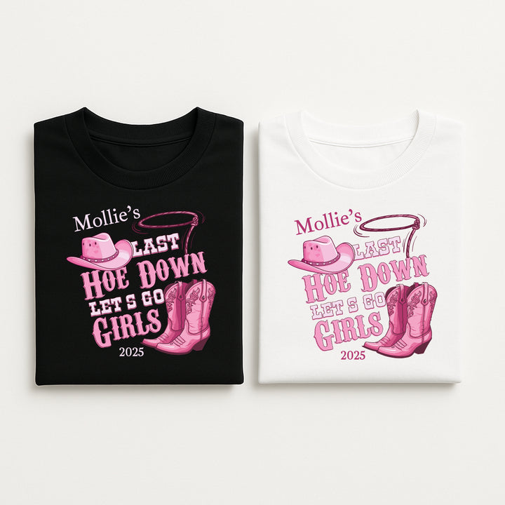Personalised Last Hoe Down Cow Girl Themed Hen Do T-Shirt