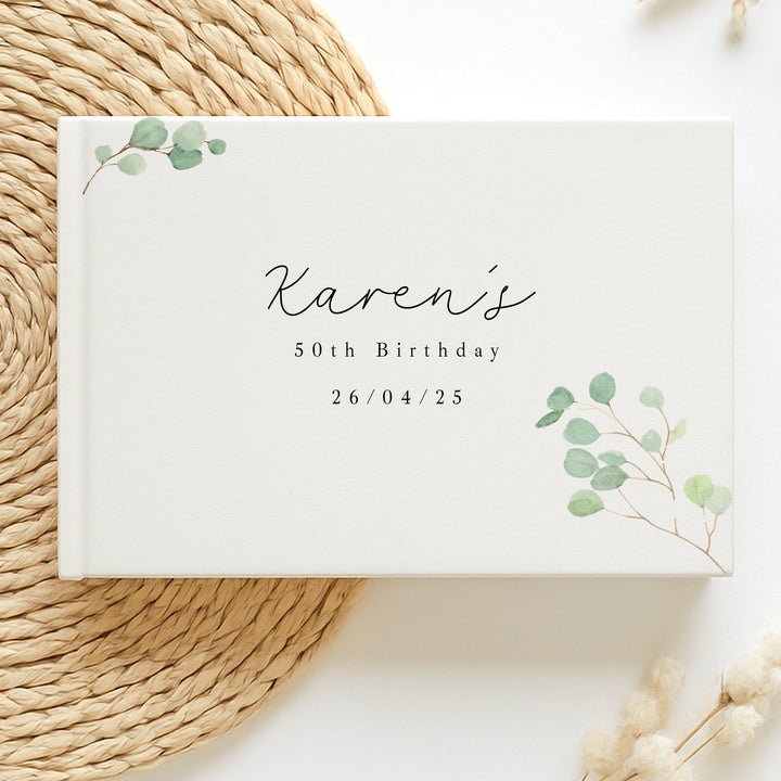 Personalised Leaf Birthday Guest Book