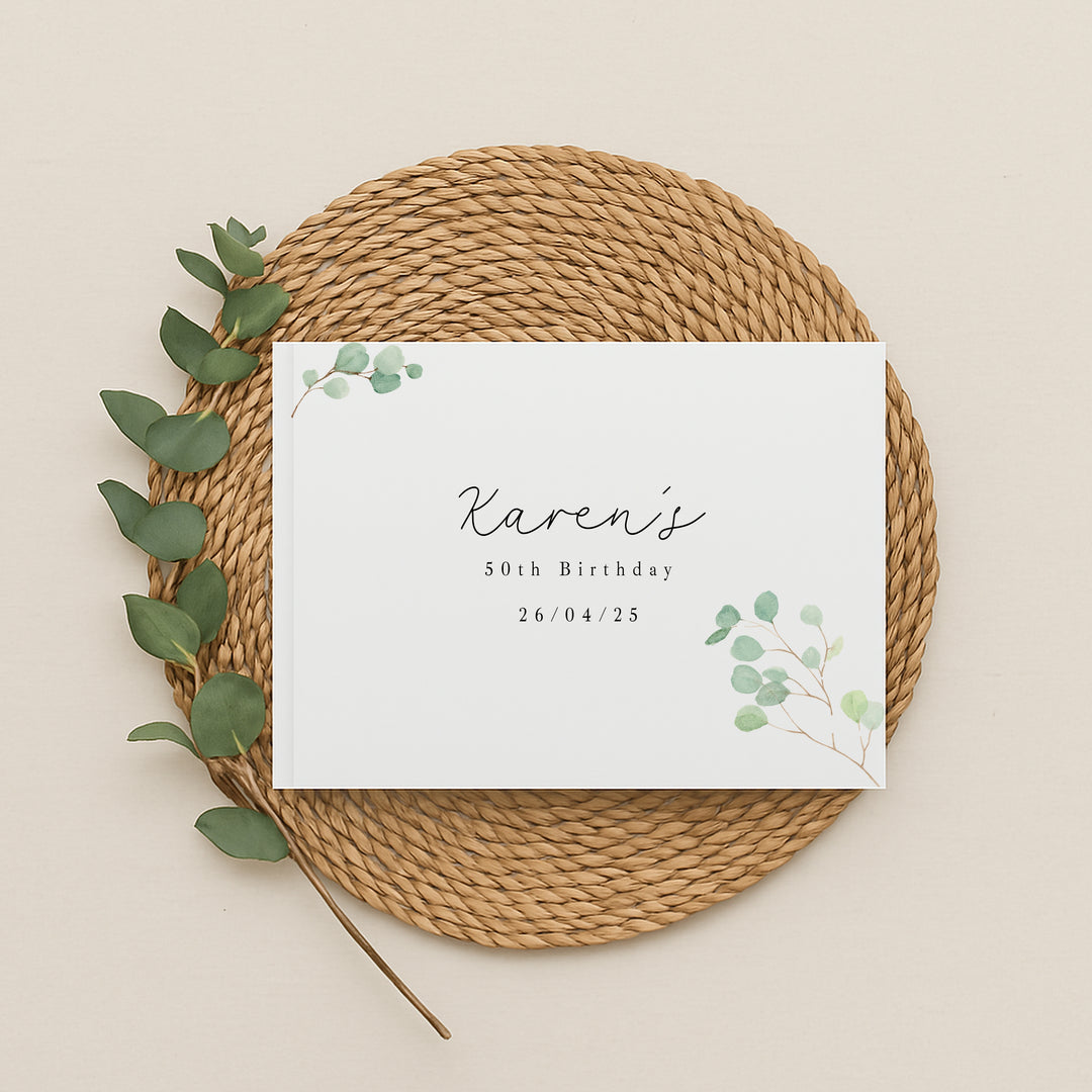 Personalised Leaf Birthday Guest Book