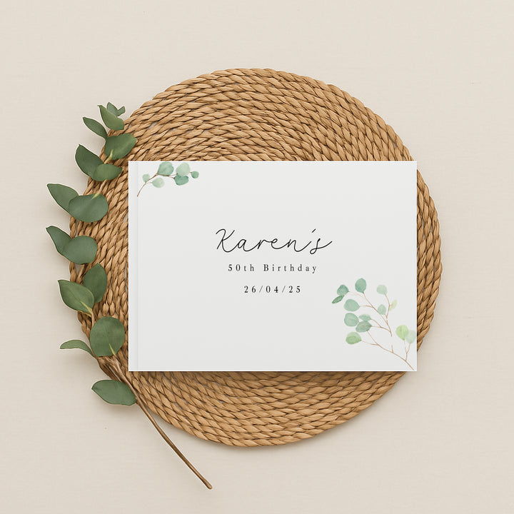 Personalised Leaf Birthday Guest Book