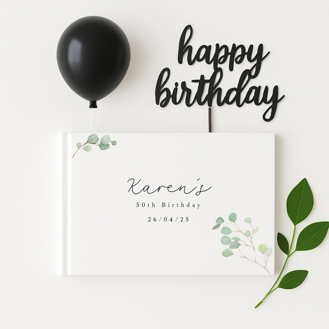 Personalised Leaf Birthday Guest Book