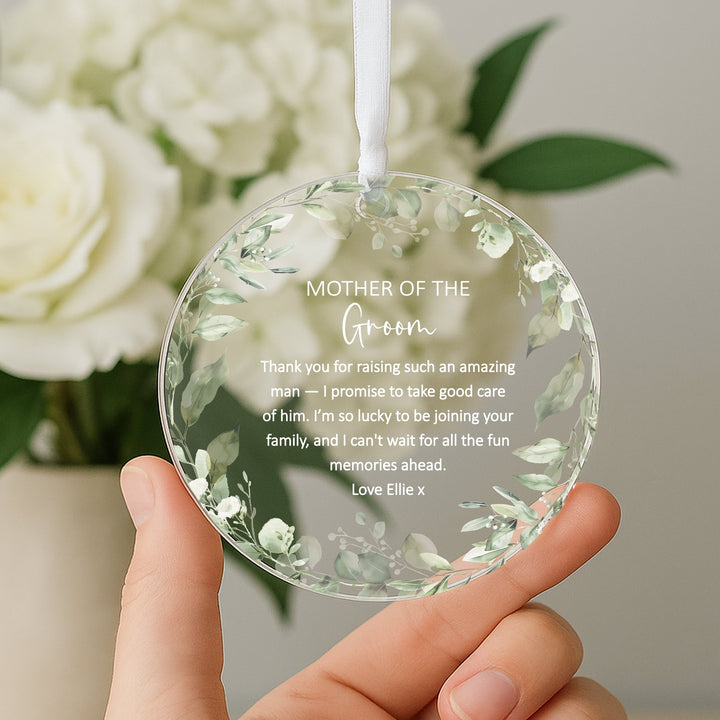 Personalised Acrylic Floral Mother Of The Groom Wedding Gift