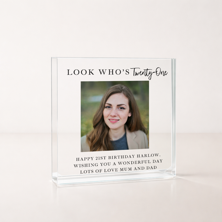 Personalised Photo Acrylic Block 21st Birthday Gift