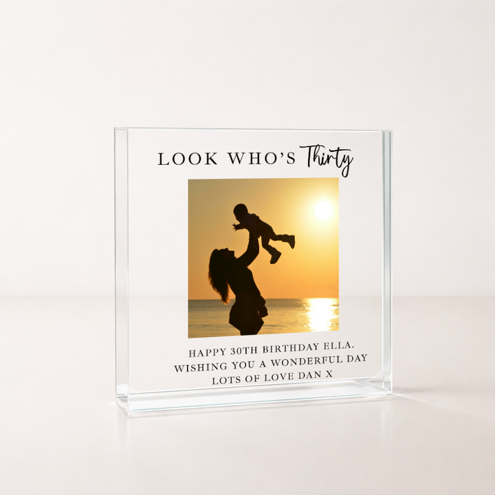 Personalised Photo Acrylic Block 30th Birthday Gift
