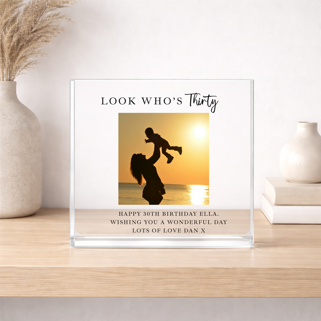 Personalised Photo Acrylic Block 30th Birthday Gift