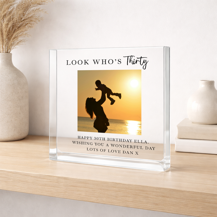 Personalised Photo Acrylic Block 30th Birthday Gift