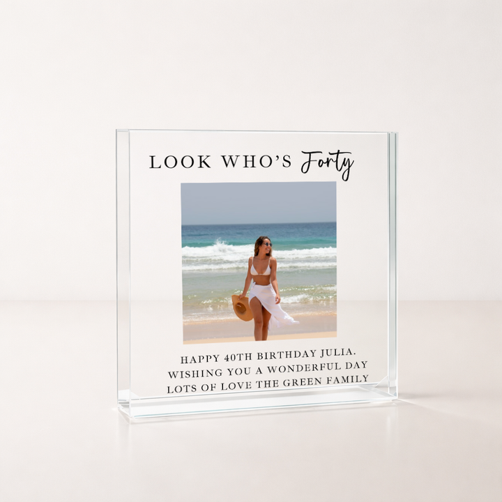 Personalised Photo Acrylic Block 40th Birthday Gift