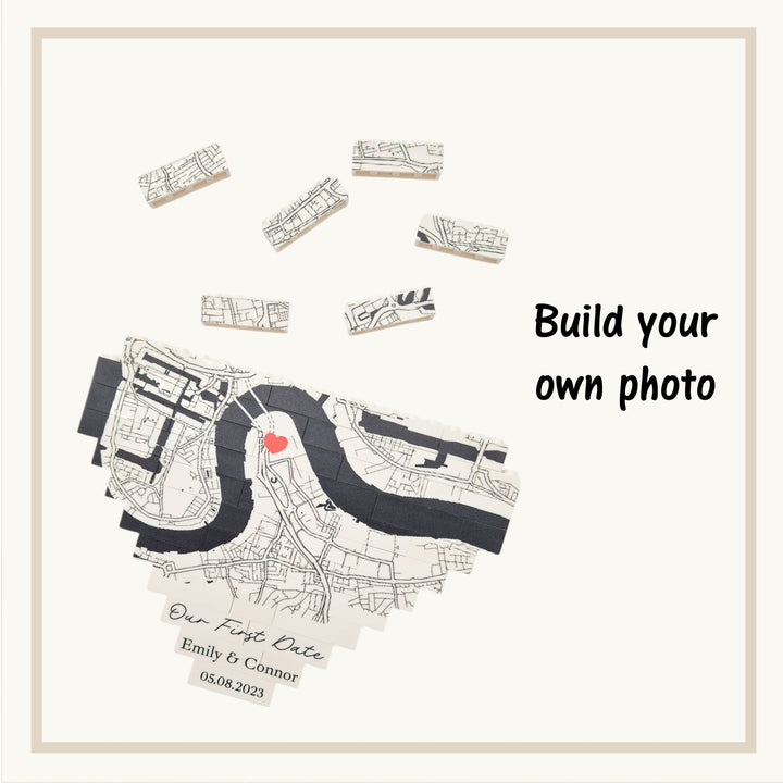 Personalised Wedding Photo Mr &amp; Mrs Heart Building Blocks