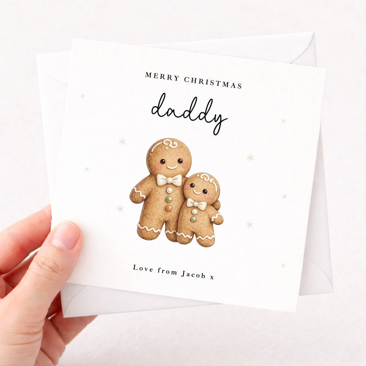 Personalised Gingerbread Happy First Christmas As My Daddy Card