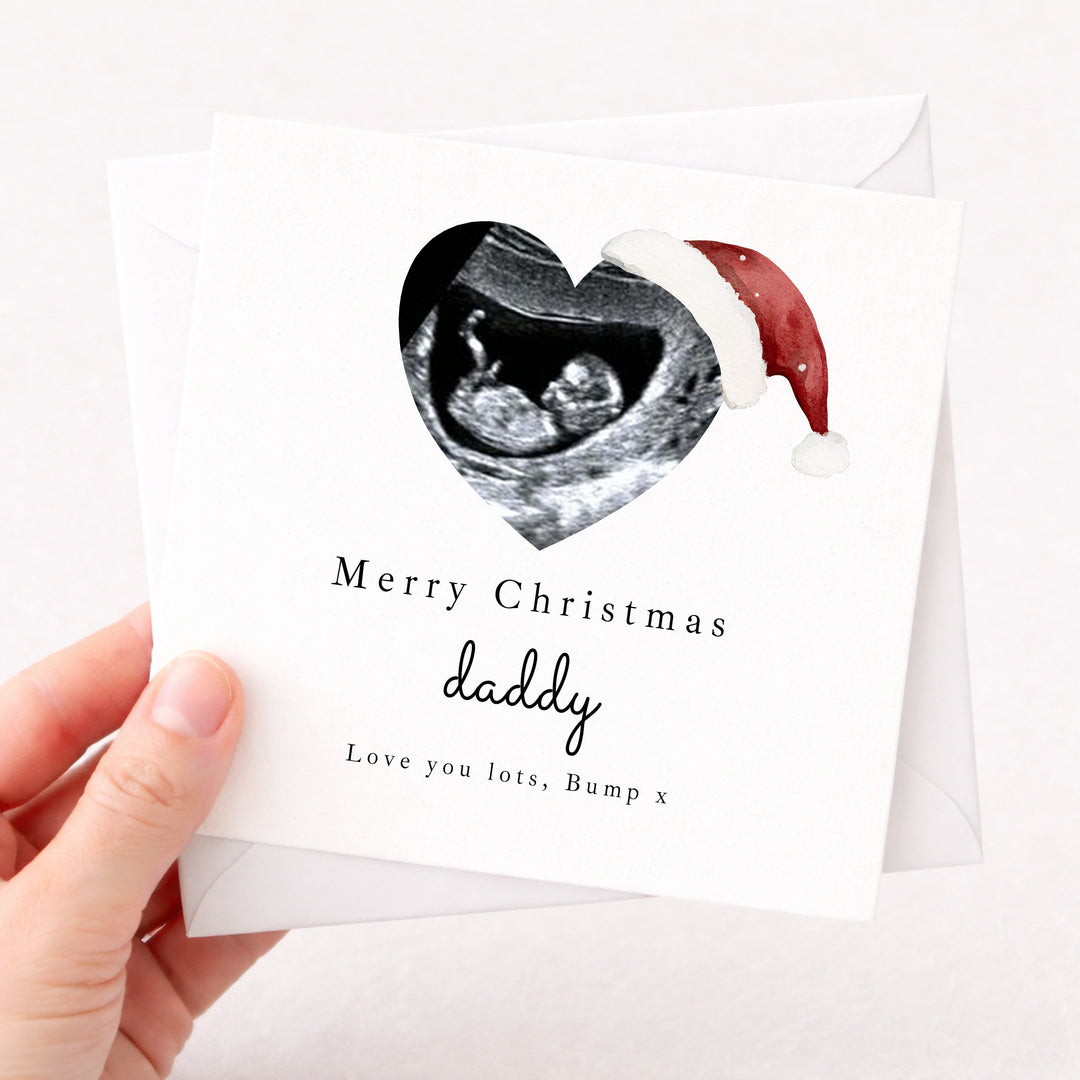 Personalised Baby Scan Merry Christmas Daddy Card