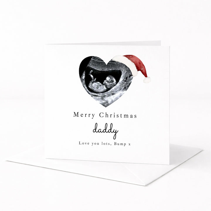 Personalised Baby Scan Merry Christmas Daddy Card