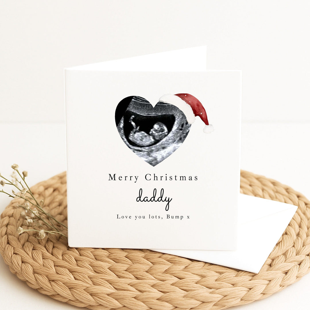 Personalised Baby Scan Merry Christmas Daddy Card