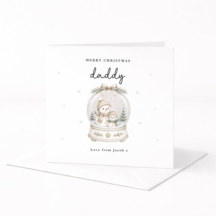 Personalised Snowglobe Happy First Christmas As My Daddy Card
