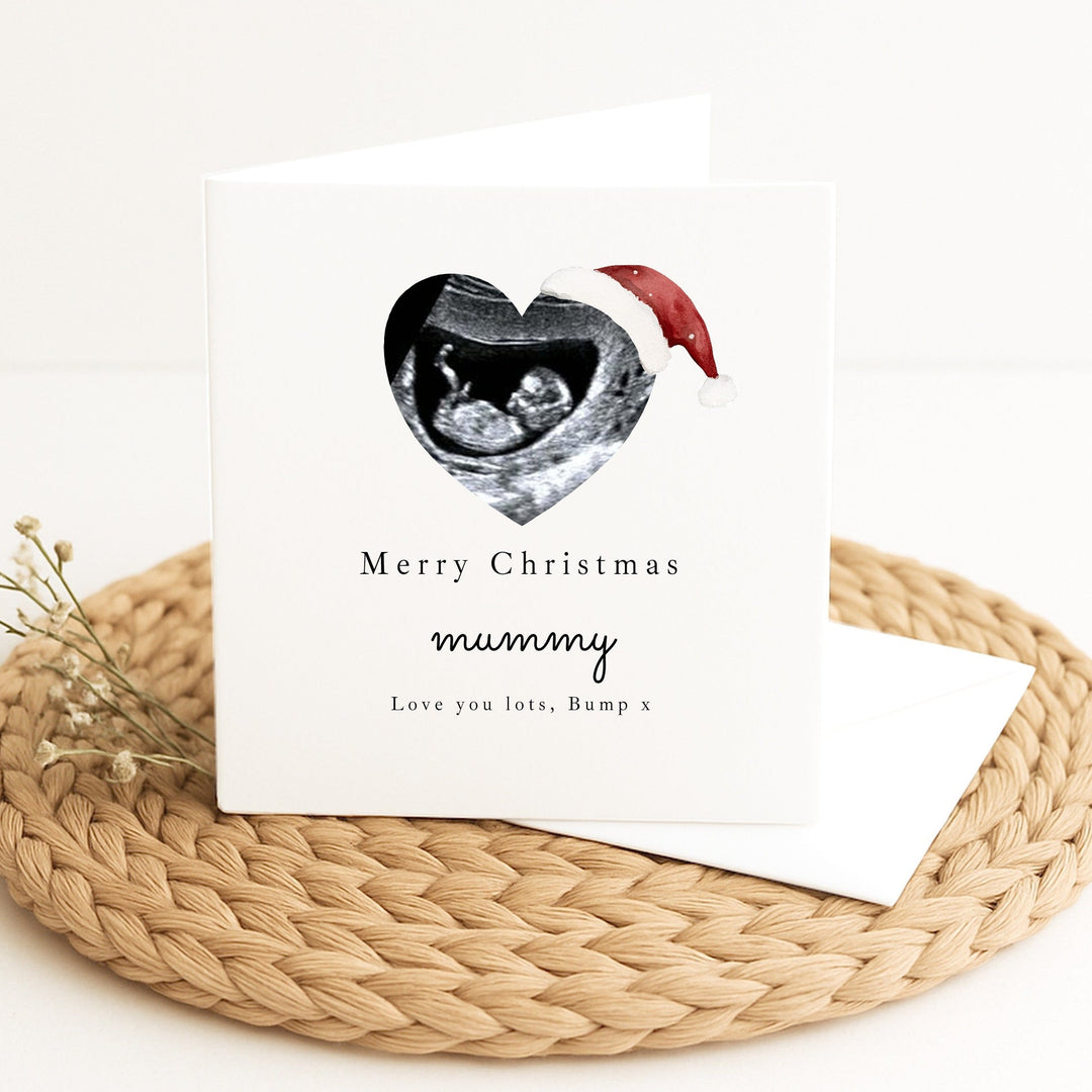Personalised Baby Scan Merry Christmas Mummy Card