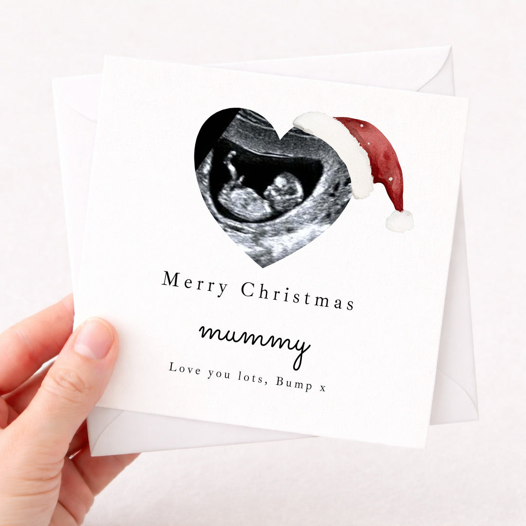 Personalised Baby Scan Merry Christmas Mummy Card